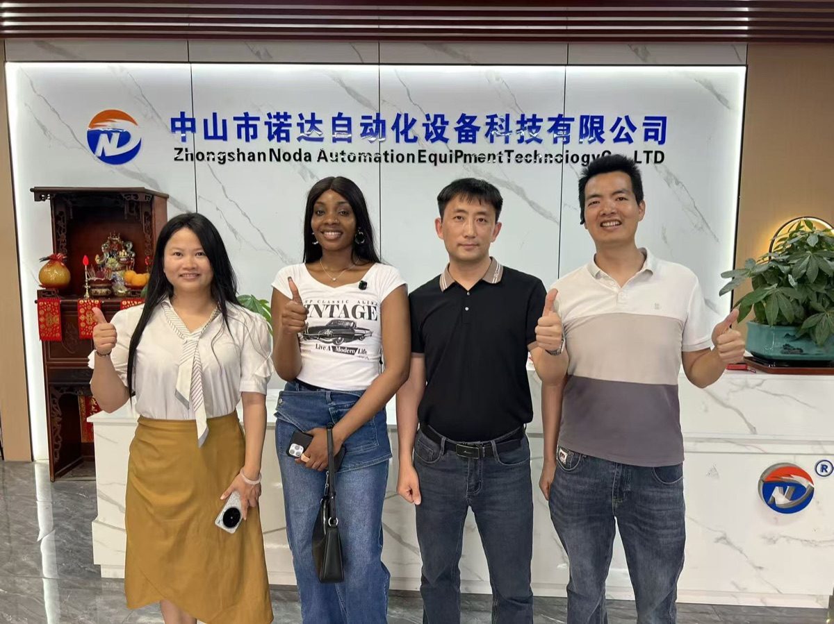 VIVA at a Zhongshan automation equipment factory visit with supplier staff